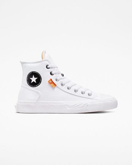 Dámské Boty Vysoké Converse Chuck Taylor Alt Star Platene Bílé Černé Bílé | CZ FWVU27